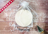 Wooden Circle Decoration - Rainbow gonk baby's first xmas