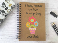 Kraft Lined Notepad -  If Teaching Assistants were Flowers Personalised