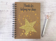 Kraft Lined Notepad -  Thanks for Helping Me Shine