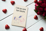 Printed Wooden Wish Bracelet - Love You More Than Unicorns