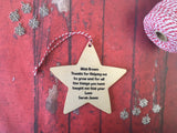 Wooden Star Ornament - Merry Christmas to an Amazing Teacher