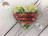 Save the date printed wooden magnets - Rose Floral