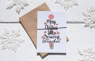 Christmas Tree Teacher A6 Postcard