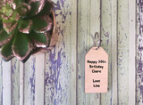 Wooden Keyring - Cactus Succulent Design 4