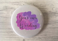 Personalised Badge Purple watercolour