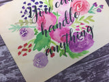 Wooden Print - Handpainted Floral Watercolour