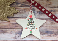 Ceramic Hanging Star - Merry Christmas to an Amazing Daughter