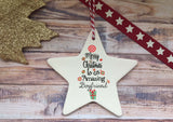 Ceramic Hanging Star - Merry Christmas to an Amazing Boyfriend