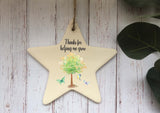 Ceramic Hanging Star or Heart Thanks for Helping Me Grow