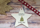 Ceramic Hanging Star Decoration First xmas as mr & mrs Tree