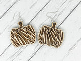 Zebra Print Pumpkin Earrings