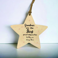 Grandmas are like stars wooden ornament