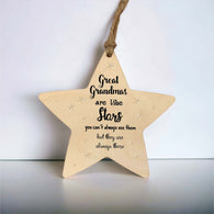 Great Grandmas are like stars wooden ornament