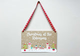 Christmas at the Personalised Hanging Xmas plaque - Llama Family