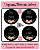 Pregnancy Journey Stickers - Chalkboard Floral