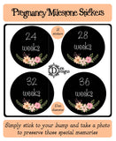 Pregnancy Journey Stickers - Chalkboard Floral