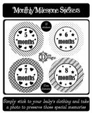 Monthly Journey Stickers - Monochrome