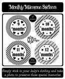 Monthly Journey Stickers - Monochrome