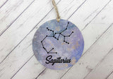 Wooden Circle Decoration - Star sign plaque - Sagittarius