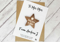 You are a star dark wood magnet card